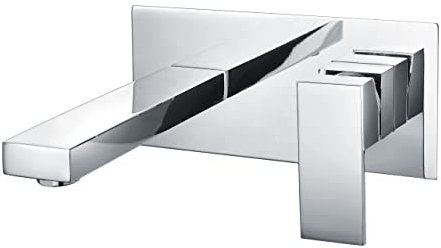 RAK Cubis Wall Mounted Basin Mixer Tap with Back Plate - RAKCUB3007