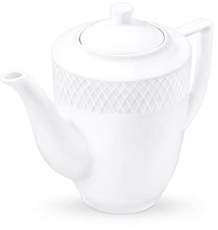 Wilmax - Teiera e caffettiera Royal - In porcellana - Servizio da tè di alta qualità - Lavabile in lavastoviglie - Ideale in set - Confezione regalo - Bianco - 750 ml