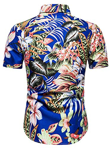Männer Regular Fit 3D Hemd Stehkragen Herren Aerobic Outfit 80Er,Marine,M