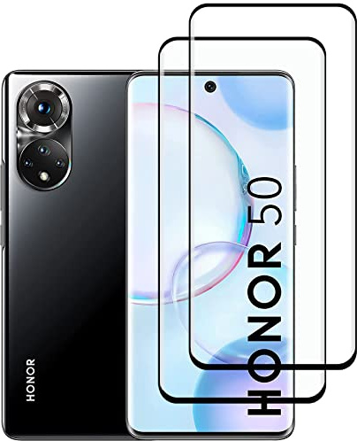 KELOLIN [2 Piezas] Vidrio Templado Protector Pantalla para HONOR 50 5G, 3D Curved, Dureza 9H, Antiarañazos Protector de Pantalla de Cobertura Total para HONOR 50 5G