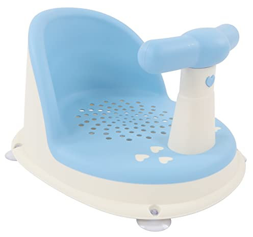 Sedia da Doccia per Neonati, Seggiolino per Bagnetto Pieghevole Antiscivolo in PP con Morbida Maniglia Staccabile per il Bagno del Bagno (Cielo blu)