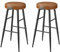 VASAGLE EKHO Collection - Bar Stools Set of 2, Kitchen Counter Stools, Breakfast Stools, Synthetic Leather with Stitching, Mid-Century Modern, 76.2 cm Tall, Home Bar, Easy Assembly, Caramel Brown