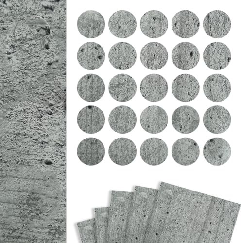 DecoMeister Möbelkappe Selbstklebende Abdeckkappen für Möbel Möbelpflaster Aufkleber Klebepunkte Bohrloch Abdeckung Schraubenabdeckung Ø 14mm Durchmesser à 125 Stück Beton Grau