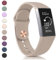 YLK für Fitbit Charge 3 Armband/Fitbit Charge 4 Armband für Damen Herren, Schön Silikon Uhrenarmbänder Neuer Sport Verstellbares Ersatzarmband für Fitbit Charge 4/Charge 3, Klein Milchtee Farbe
