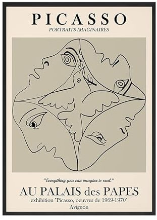 YUKORT Picasso Bilder Picasso Wandkunst und Drucke Frieden Taube Leinwand Malerei Kreativität Poster für Wohnzimmer Dekor 50x70cmx1 Kein Rahmen
