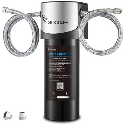 SYGOODLIFE 0.01Micron UF Under Sink Water Purifier Filtration System Direct Connect To Kitchen Faucet, Reduce Heavy Metals, Chlorine, Bad Taste & Odor