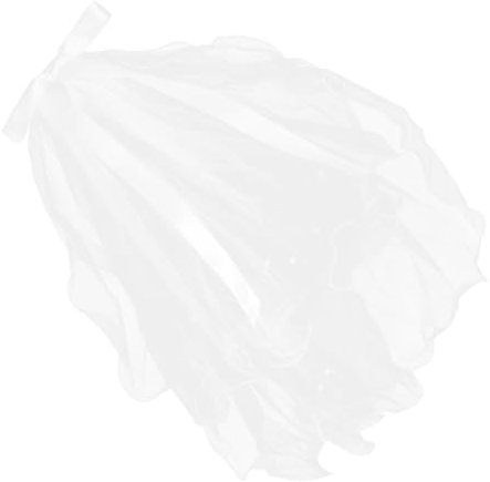 PACKOVE 3stücke Hochzeits Schleier Für Blumenmädchen Lagig Spitzenkopfschmuck Für Erstkommunion Taufen Partys Elegant Mit Großem Satin-schleifen-knoten Weiß