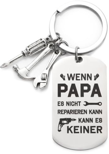 COLOFALLA Vatertagsgeschenk für Papa Geschenk Schlüsselanhänger Doppelseitig Vatertag Geschenk Papa Geschenke für Opa Geschenk Geburtstag Bester Papa Geschenk Vatertagsgeschenk (silber)