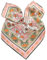 Prettystern Carrée Foulard en soie 65cm bord roulotté à la main Bandana écharpe avec motif pied-de-poule pour femme 20 Rose blanc fleurs