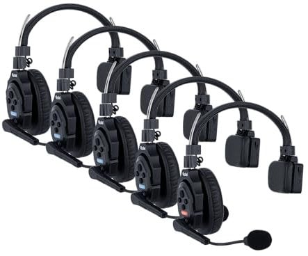 Rollei XTALK X5 Intercom Headsets 2,4GHz Kabelloses Kommunikationssystem 350M Reichweite 20H Gegensprechanlage Kopfhörer für Teamkommunikation Kommunikationssystem-Teamkommunikation-Kopfhörer-Intercom