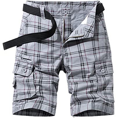 Männer Business Casual Kurze Hose Plaid Herren Shorts Freizeithose Karierte Chino Streetwear Kurze Pants Sporthosen Sweat Short Slim Fit Neue lockere Freizeithose für den Sommer
