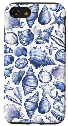 Coastal Beach Summer Ocean Seashell Blue Aesthetic Case for iPhone SE (2020) / 7 / 8