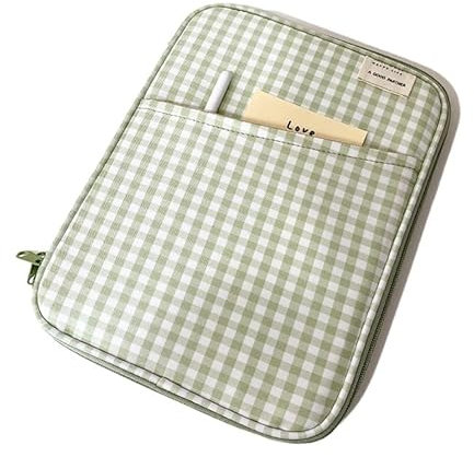 Housse de protection pour ordinateur portable 11-13 Motif vichy Puffy Y2K – Housse de transport Fairycore – Housse de protection pour ordinateur portable (11, vert)