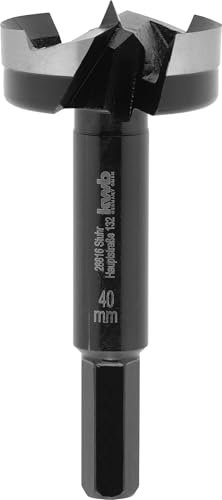 kwb Forstnerbohrer, Ø 40 mm, Topfbohrer (für Holz, geschmiedeter Bohrkopf, Spezialanschliff, schnelle, ausrissfreie Bohrlöcher, 4-seitig geschliffene Zentrierspitze, für Akkuschrauber & Bohrmaschinen)