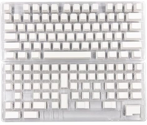 Yilingjc CherryProfile Blank Keycaps Thick PBT DyeSub for 137Keys Mechanical Keyboard Minimalist White Blank Keycap Set
