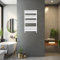 Blümme 1000 x 600mm Heated Towel Rail Radiator Central Heating Modern Flat Panel Bathroom Warmer Wall Mounted Ladder Rad White