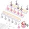 Etercycle Nail Holder Set - Acrylic Magnetic Practice Stand - Fake Nails with Reusable Adhesive Putty (Pink, Black, Clear)