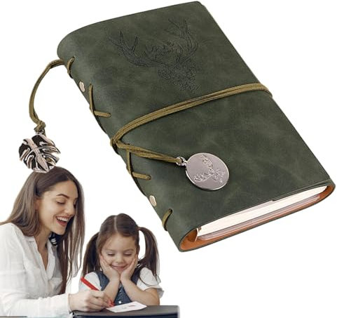 Geteawily Registro in pelle PU | Simpatici quaderni piccoli diario avvolto in pelle PU,Notebook da viaggio Quaderno da disegno A6 Quaderno tascabile per donne e uomini Viaggio a casa