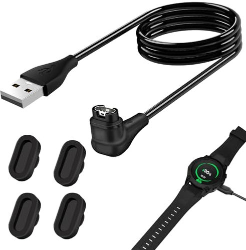 Caricatore Cavo Compatibile con Fenix Series 5 5S 5X 6 6S 6X 7 7S 7X Series, USB Cavo Ricarica per Orologio con 2 Tappi Antipolvere, Caricabatterie per Orologi, Cavo di Ricarica per Orologio 1M