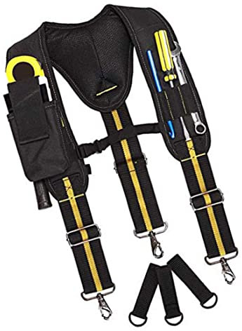 Arbeiten Hosenträger für Männer, Werkzeuggürtel -Hosenträger gepolsterte Werkzeuggürtel y -Form schwerer Gürtel Hosenträger Einstellbare Lendenwirtschaftsunterstützung Arbeiten mit Tasche für Tischle