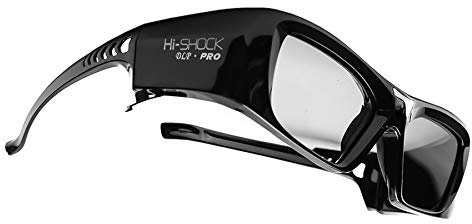 Hi-SHOCK 7G Black Diamond aktive 3D-Brille - kompatibel mit DLP 3D Beamer von Acer, BenQ, Optoma, Vivitec, Viewsonic, LG - 60 Stunden Akkulaufzeit | manueller Polarisierungwechsel möglich