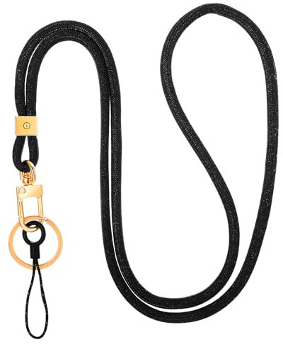 Sibba Breakaway Lanyard Badge Holders Cute Neck Lanyards Badges Holder Keychain Key Lanyard mit Sicherheit Breakaway Schnalle Swivel Hook für Frauen Brieftasche Pfeife Männer Auto Telefon (schwarz)