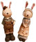 ifundom 1 Paar Kaninchen dekorative Ornamente Figur Faultier Sparschwein Kostüm bücherregal Dekoration buchregal Dekoration Kaninchen-Sparschwein aus Harz Sparschwein Hase aus Harz