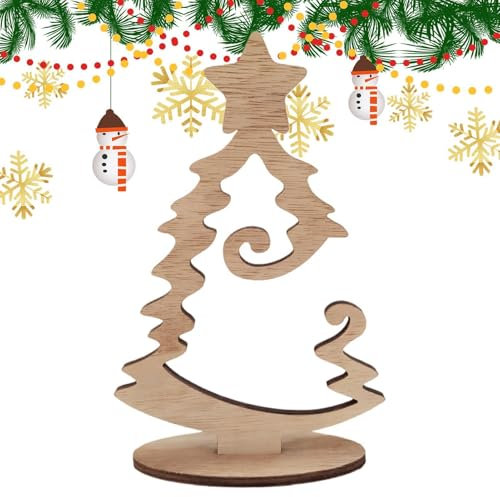 Árbol de Navidad de madera - Cuerpo de árbol de Navidad de madera, centros de mesa rústicos Adornos de letreros de árbol | Cuerpo de árbol de Navidad de madera, Árbol de Navidad de escritorio exquisit