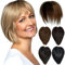 Luxiremi Hair Topper Haarteil Kurze Topper Haare Clip in Haarverlängerungen Kunsthaar Kastanie Braun Haartopper für Damen Frauen mit Dünnem Haar