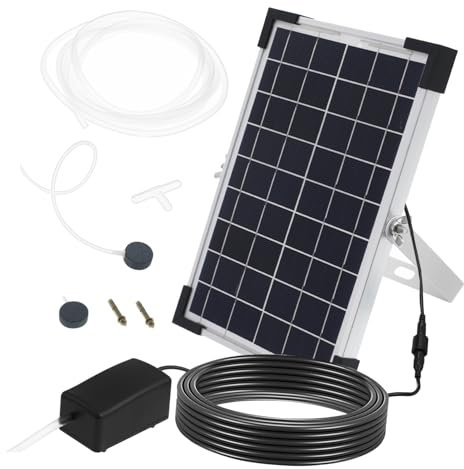 Milisten Bomba De Aire Solar para Acuarios Bomba De Circulación De Agua Múltiples Modos y Operación Un Botón para Uso Exterior