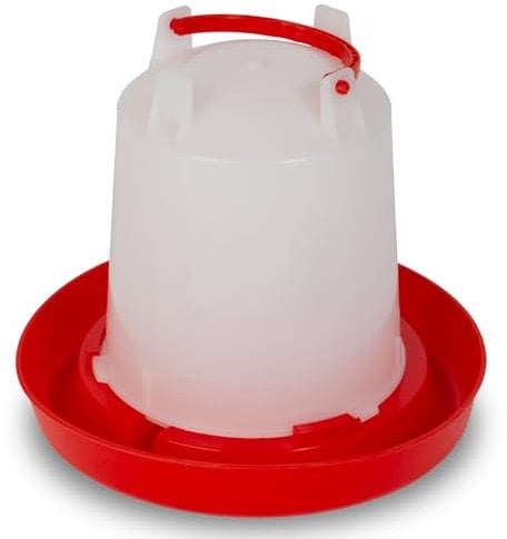 EBERTH Geflügel Hühnertränke mit 1 L Kapazität, Geflügeltränke, Wassertränke, Automatische Wasserspender, PP-Copolymer, Zubehör für landwirtschaftliche Betriebe, Tragegriff