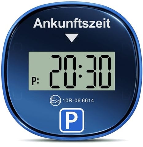 Gooofly Chrono Pro Parkscheibe Elektrisch mit Zulassung, Elektronische Parkscheibe mit Zulassung, Digitale Parkscheibe Auto, Elektrische Parkuhr mit 2 Displays & 3 Zeitmodi (1, Schwarz)