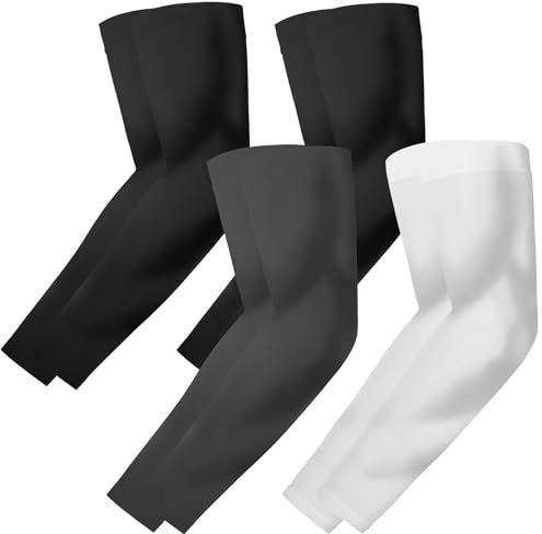 ROCK TAKIN UV Sun Protection Arm Sleeves for Men Women, UPF 50+ Cooling Sun Sleeves to Cover Arms Sports Compression Covers for Golf Baseball Football Work Running Cycling Driving - 4 Pairs