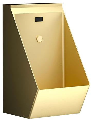 NLLATEI Urinal Zur Wandmontage, Kommerzielles Spülurinal Aus Edelstahl Für Männer, Berührungsloses Automatisches Sensor-Urinal Für Bars, Badezimmer, Hotels Und Einkaufszentren(Gold)