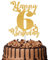 1Pc Happy 6th Birthday Cake Topper Glitter Cheers to 6 Years Cake Topper 6 Fabulous Cake Decoration for Happy 6th Birthday Party Cake Decorations Supplies Gold