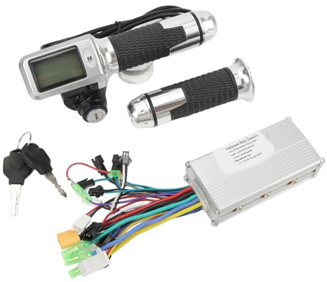 36 V 48 V 500W Bürstenloser Motor Controller mit 3 -Modus -Sinus, LCD Drosselklappengriff und Schlüssel für Elektrofahrräder