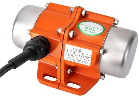 HOARLICN 30W Elektrischer Vibrationsmotor, 220V Rüttelplatte Elektrisch Motor mit Drehzahlregler Maximale Geschwindigkeit 3000rpm mit Verdrehsicherer Mantel und Reine Kupferspule