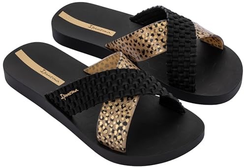 Ipanema SENSE SLIDE FEM - Badeslide für Damen - auffälliger Riemen mit Muster (BROWN/TURTLE, EU Schuhgrößensystem, Erwachsene, Damen, Numerisch (von/bis), M, 41, 42)