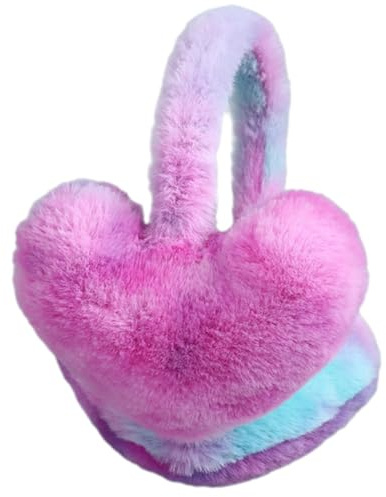 Cache-oreilles en peluche en forme de cœur pour femmes et enfants - Bandeau en fourrure pour l'hiver, Noël, Nouvel An, cadeaux décontractés