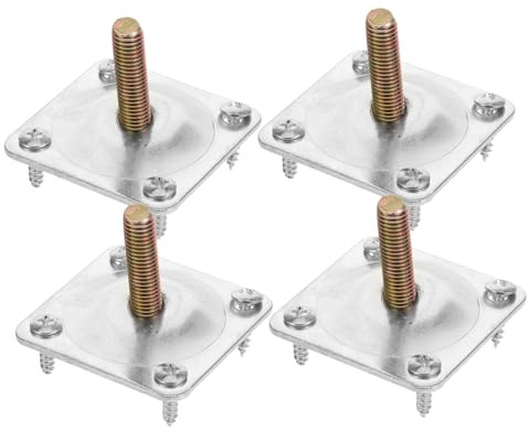 HOLIDYOYO 4 Sets Flat Mounting Plates Furniture Leg Attachment Plates with Bolts and Screws Stable Furniture Connectors for Sofa and Chair Repair Support Easy DIY Installation