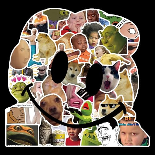 BCHMN 100 Stück Lustige Meme Sticker Set, Meme Aufkleber für Auto Laptop Skateboard Fahrrad Moped Motorrad Fahrrad Computer, Geeignet für Erwachsene (B)