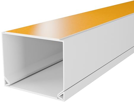 DQ-PP KABELKANAL – PVC – Selbstklebend – Größe: 25x16mm – Länge: 10m (5x2m) – Farbe: Weiß – Kabelbox für LAN Kabel Internetkabel Kabelmanagement