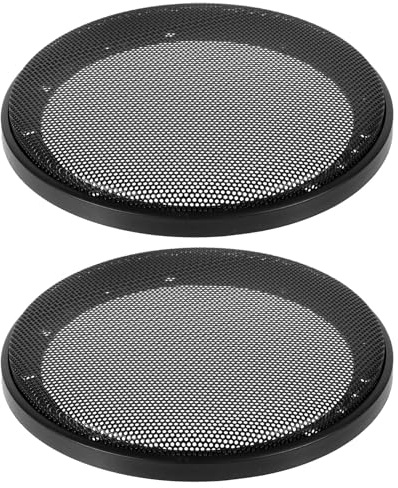 STAHAD Grille Haut Parleur en Fer et Plastique Noir, Protection Haut Parleur Voiture Facile à Installer, pour Subwoofer Garde Protecteur et Bricolage Haut-Parleur de Voiture, Lot de 2
