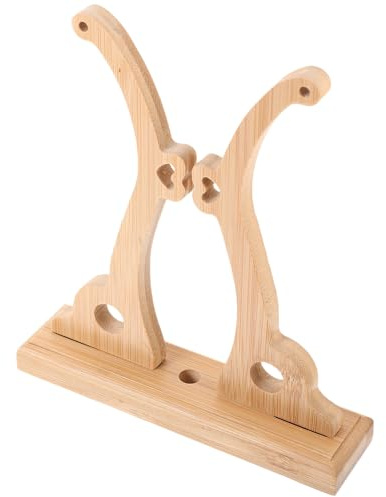 GAROZATION Circle Fan Stand Japanese Folding Fan Holder Lightweight Wooden Base for Desktop and Table Display and Decor