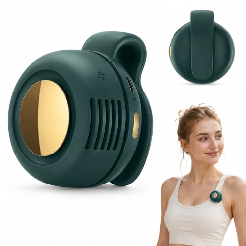 XPJBKC Piccolo ventilatore a clip Whirlwind per vita e collo, mini ventilatore portatile da agganciare agli abiti con 3 velocità, ricaricabile, silenzioso, portatile, senza pale, per esterni, viaggi