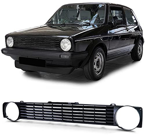 Sport Kühlergrill ohne Emblem Schwarz für VW Golf 1 + Cabrio + Caddy