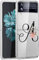 Mixroom - Cover Custodia Case in TPU Silicone Morbida Sfondo Trasparente per Samsung Galaxy Z Flip 3 5g Fantasia Iniziali Lettera A con Fiori
