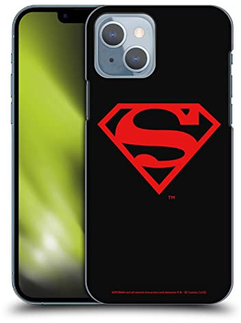 Head Case Designs Licenza Ufficiale Superman DC Comics Nero E Rosso Logo Custodia Cover Dura per Parte Posteriore Compatibile con Apple iPhone 14