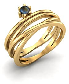 3 mm runder, natürlicher Labradorit, klassischer, verdrehter Ehering November Geburtsstein Schmuck 925 Sterling Silber Ring (Gold-Vermeil, 62)