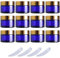 LusDoly 12 pièces 50ml Flacon en verre Bleu Récipient Crèmes Pots, avec Or Bouchon à vis, pour Aromathérapie Produits cosmétiques Baume À Levrès et Crème